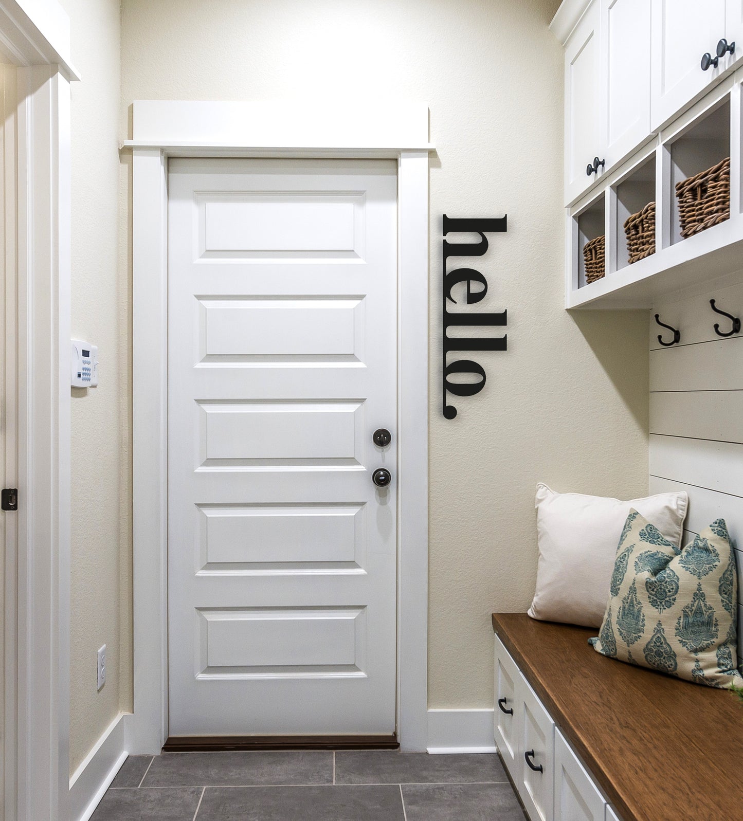 Hello Metal Sign Stand-off Wall Decor