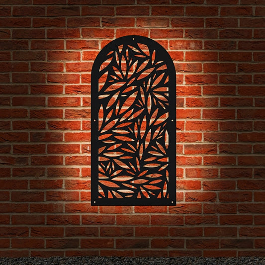 Garden Screen - Palm Design - Arched - Backlit