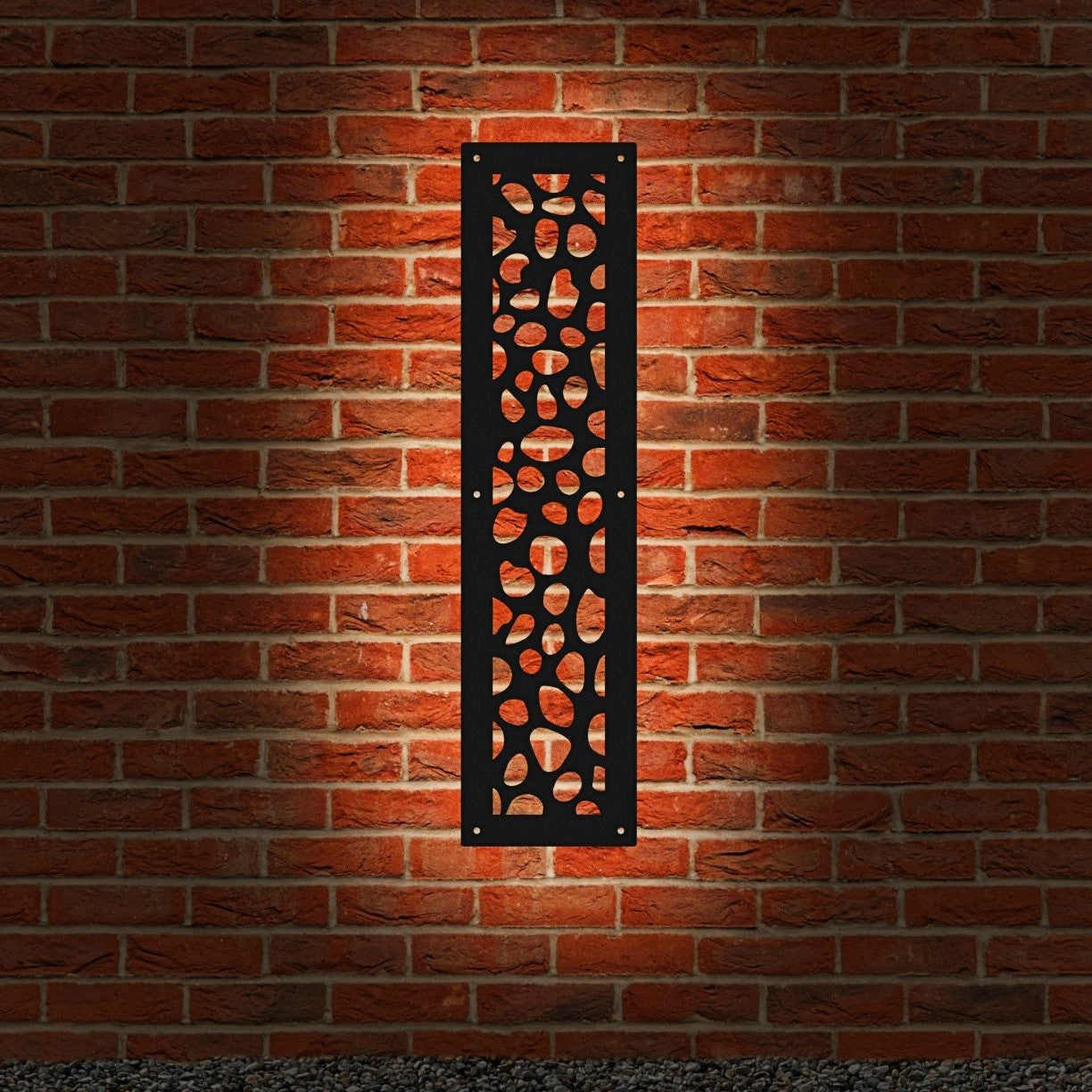 Garden Screen - Pebble Design - Rectangular Half - Backlit