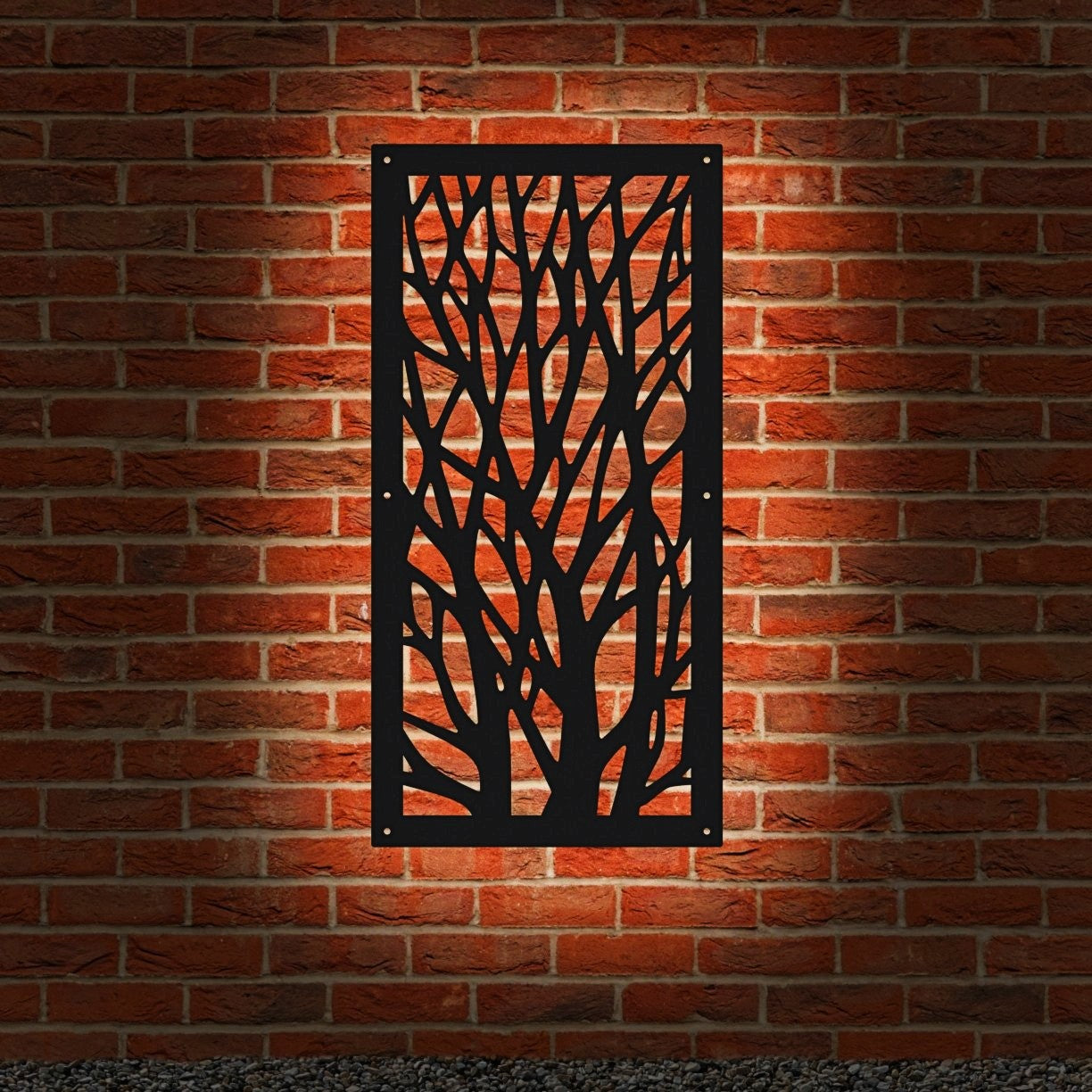 Garden Screen - Woods Design - Rectangular - Backlit