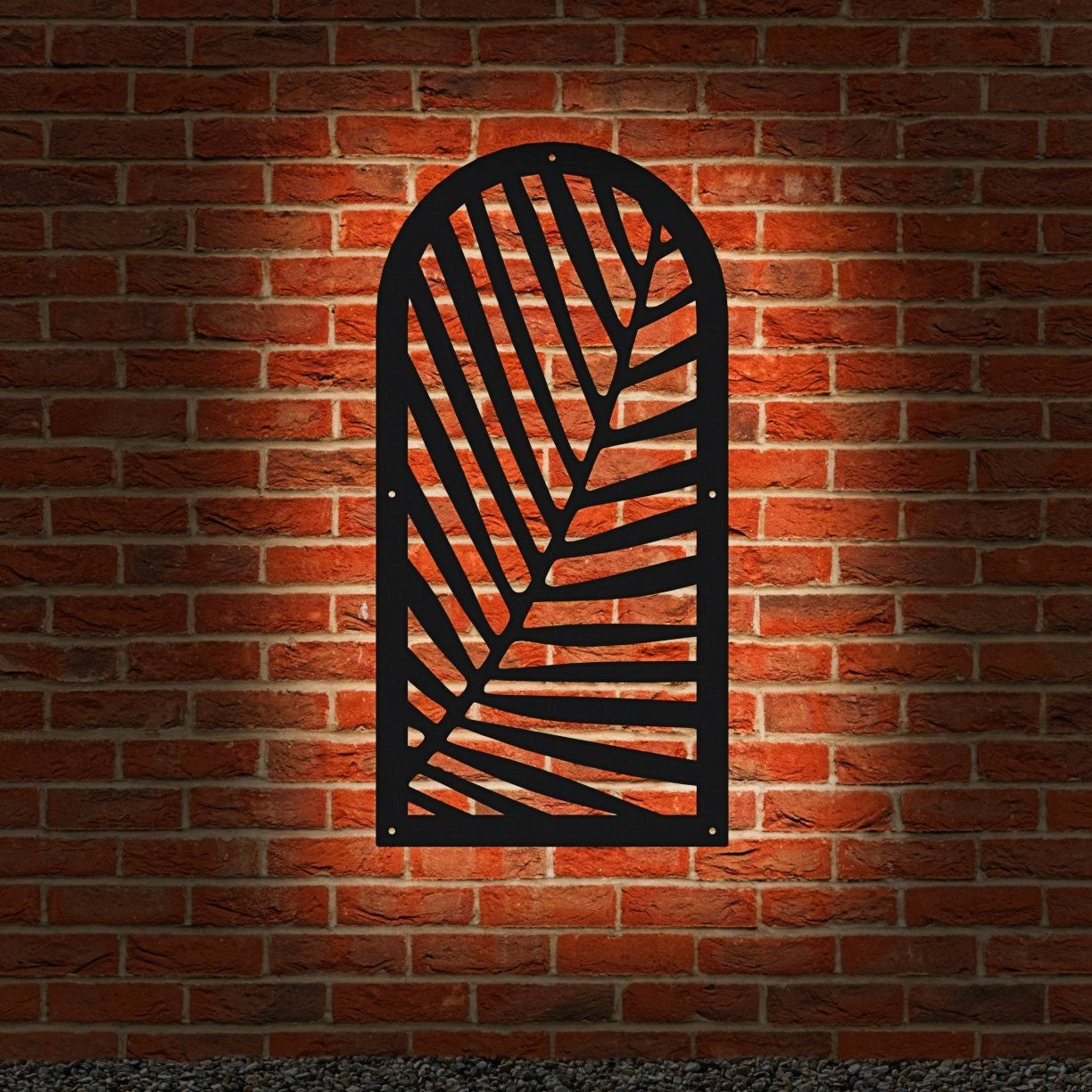 Garden Screen - Fern Design - Arched - Backlit