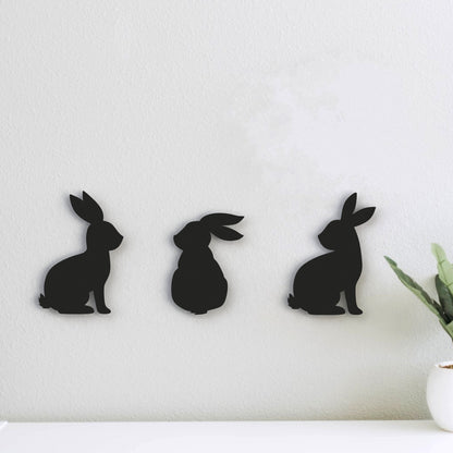 black-bunny-trio-metal-wall-art-above-desk