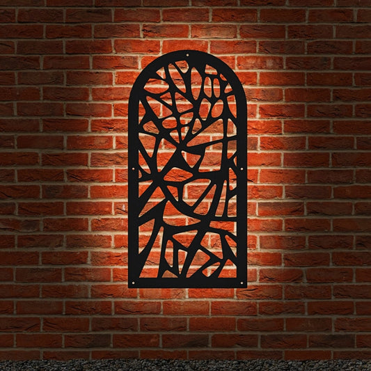 Garden Screen - Stone Design - Arched - Backlit