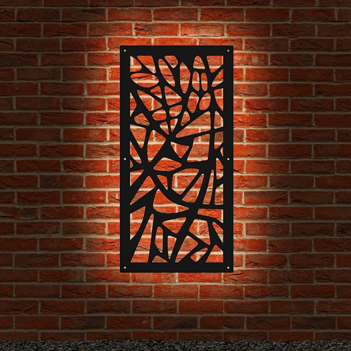 Garden Screen - Stone Design - Rectangular - Backlit