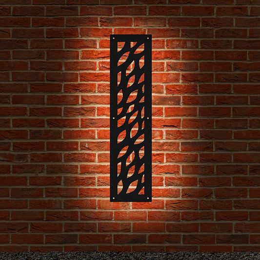 Garden Screen - Leaf Design - Rectangular Half - Backlit