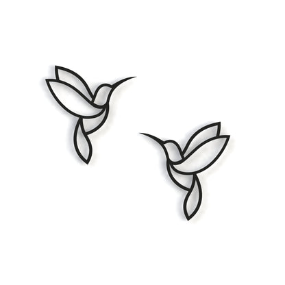 black-minimalist-hummingbirds-metal-wall-art-on-a-white-background