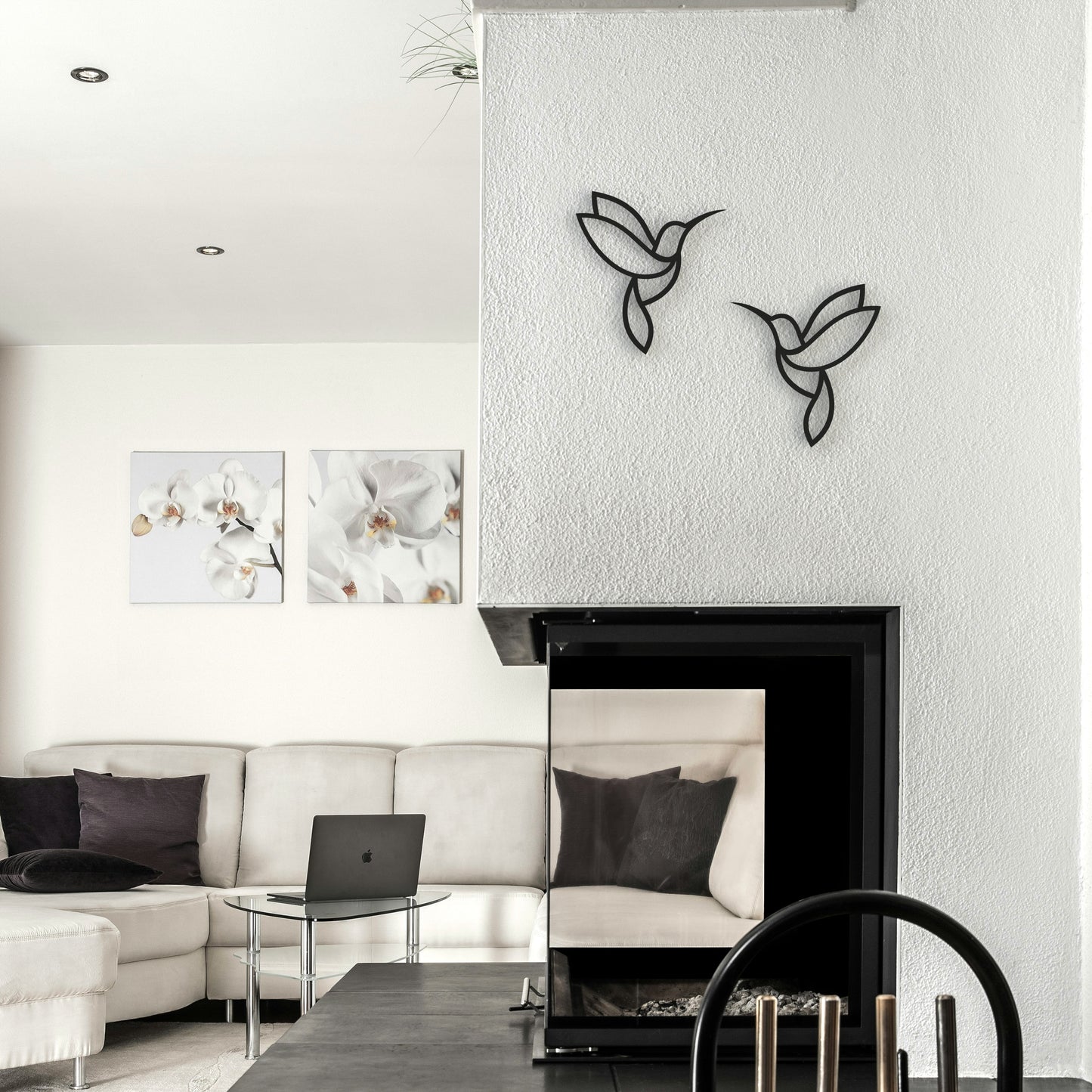 black-minimalist-hummingbirds-metal-wall-art-on-wall-in-above-fire-place