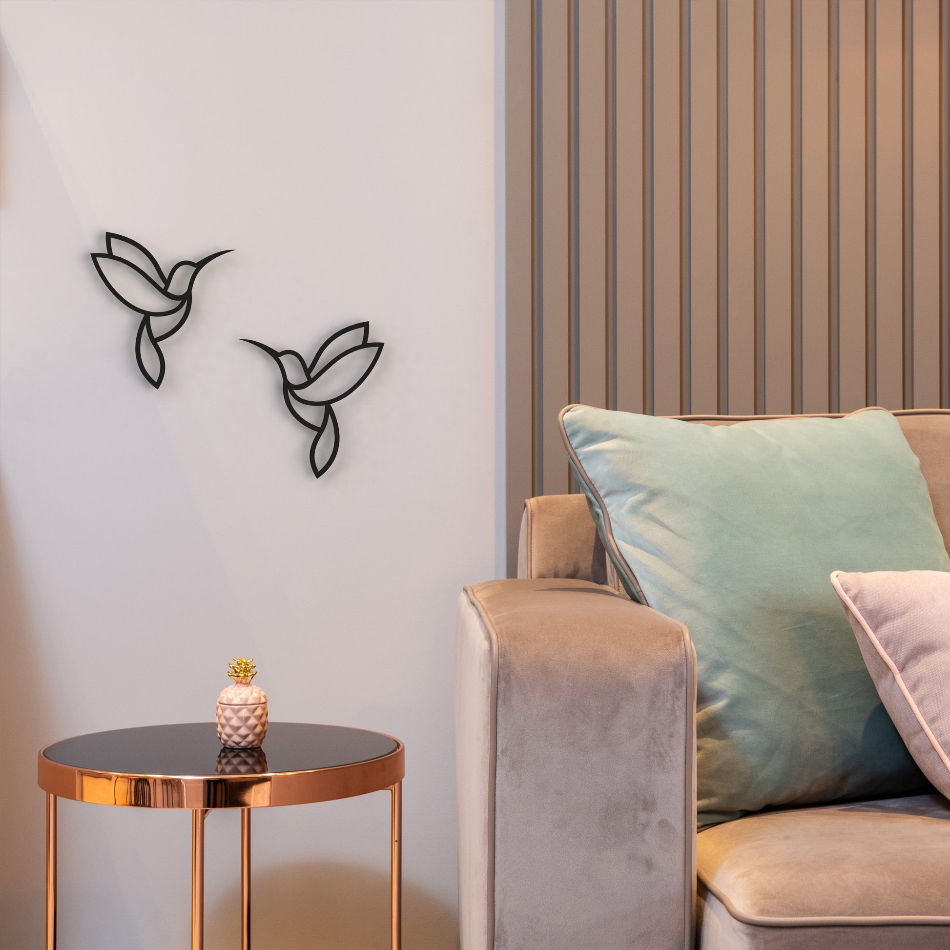 black-minimalist-hummingbirds-metal-wall-art-on-wall-in-living-room