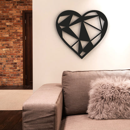 black-geometric-heart-metal-wall-art-on-wall-in-living-room