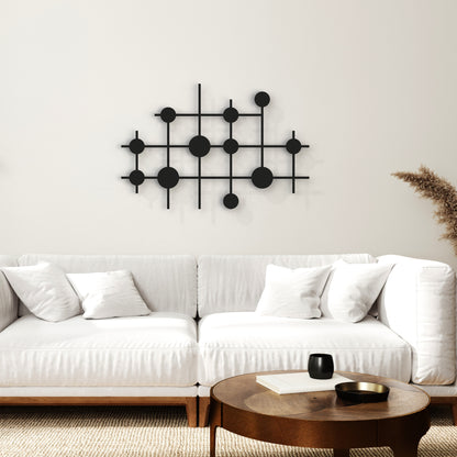 black-metal-wall-art-abstract-lines-and-circles-on-wall-in-living-room