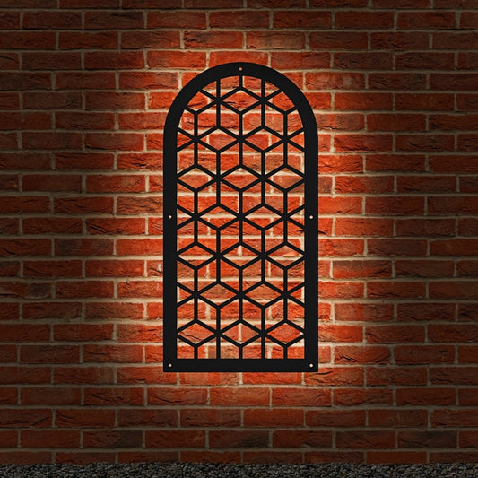 Garden Screen - Cube Design - Arched - Backlit