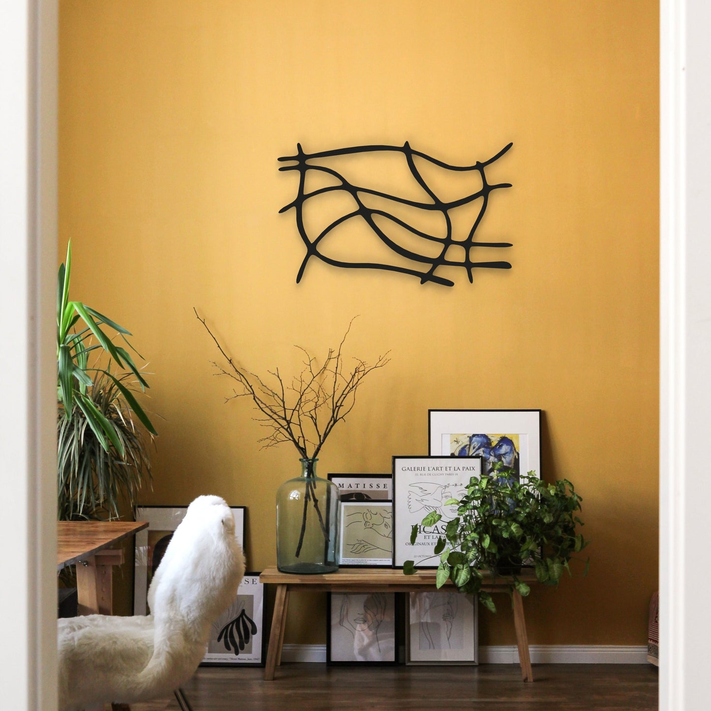 Abstract Paint Lines Metal Wall Art Stand-off Wall Decor