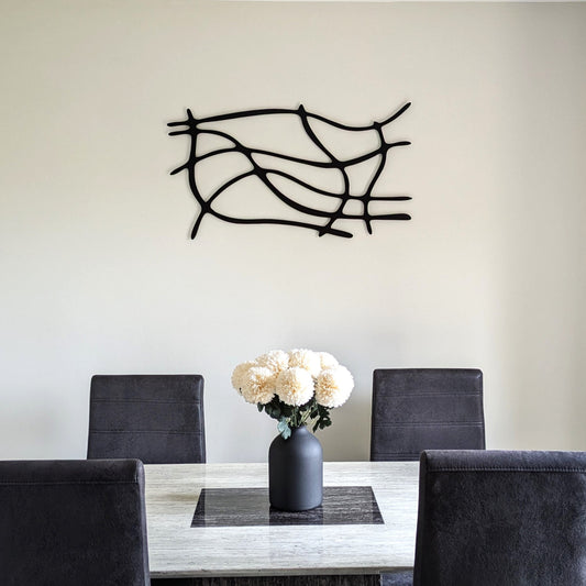 Abstract Paint Lines Metal Wall Art Stand-off Wall Decor